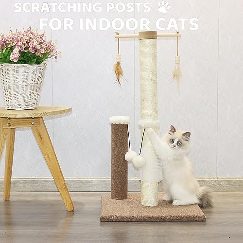 26 inch Sisal Cat Scratching Post with Hanging Ball Toy C101