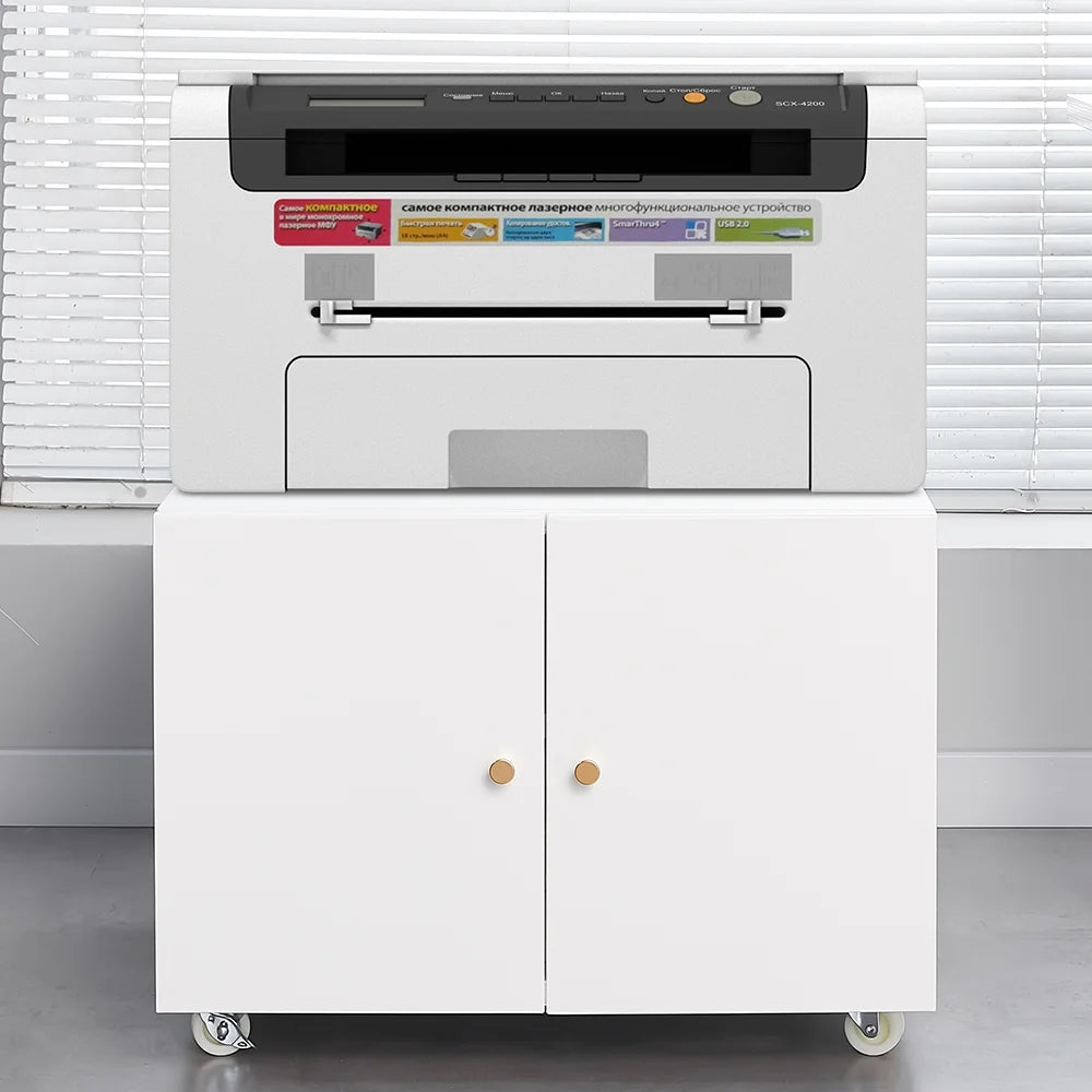 White 2 Door Mobile Lateral File Cabinet Z957