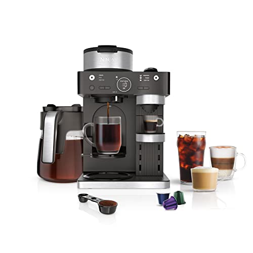 Black Espresso & Coffee Maker, Single-Serve & Capsule Compatible, Built-in Frother N371