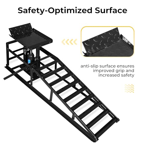 2 Pack Black Heavy Duty Steel Hydraulic Car Ramps 5t W519