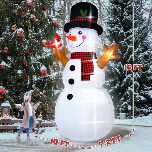 16FT Christmas Inflatable Snowman Outdoor Decorations with LED Lights Y187