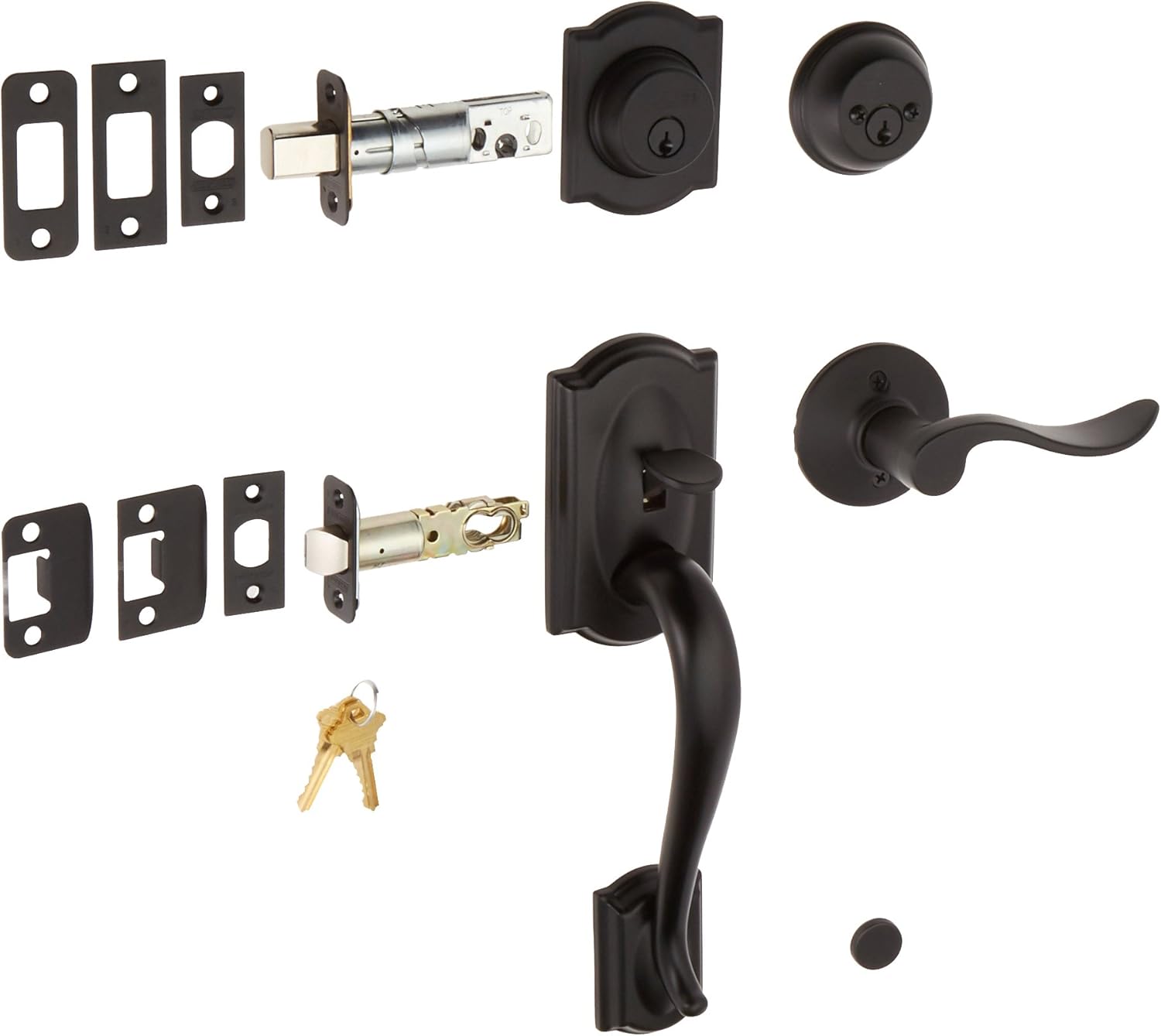 Matte Black Double Cylinder Handleset X151209
