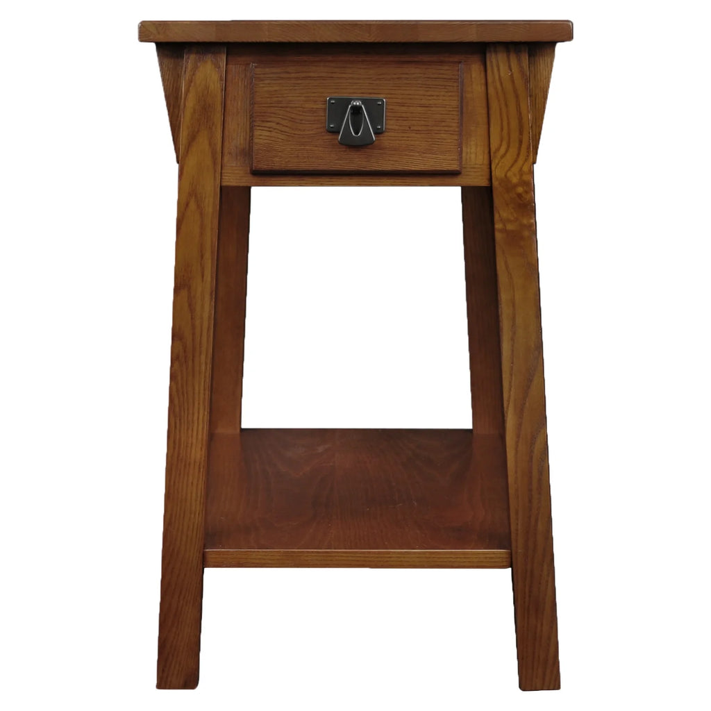 Mission End Table with Drawer Solid Wood Russet Finish F6235