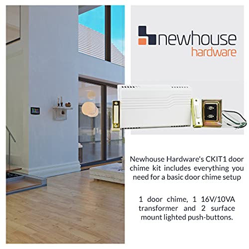 White Wired Door Bell Chime Kit with Transformer & Push Button F184562