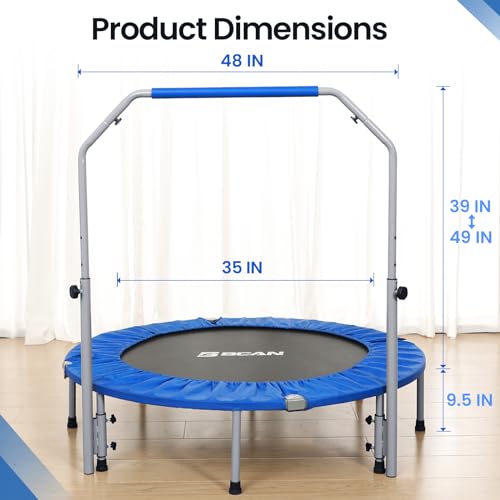 40/48" Foldable Mini Trampoline with Adjustable Foam Handle K7285