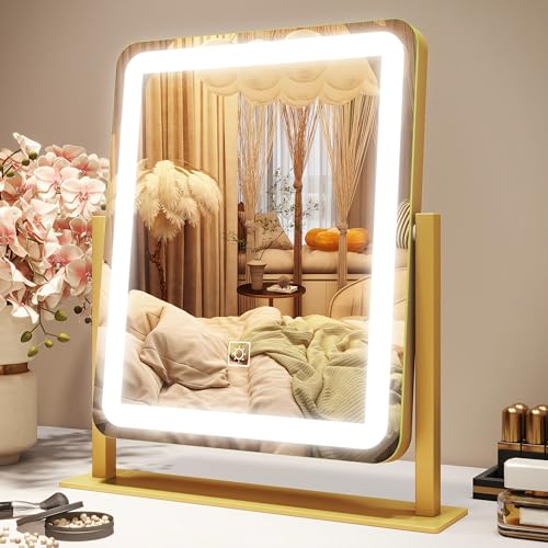 12.6"×15" LED Lighted Vanity Mirror with Dimmable 3 Modes Light E91874