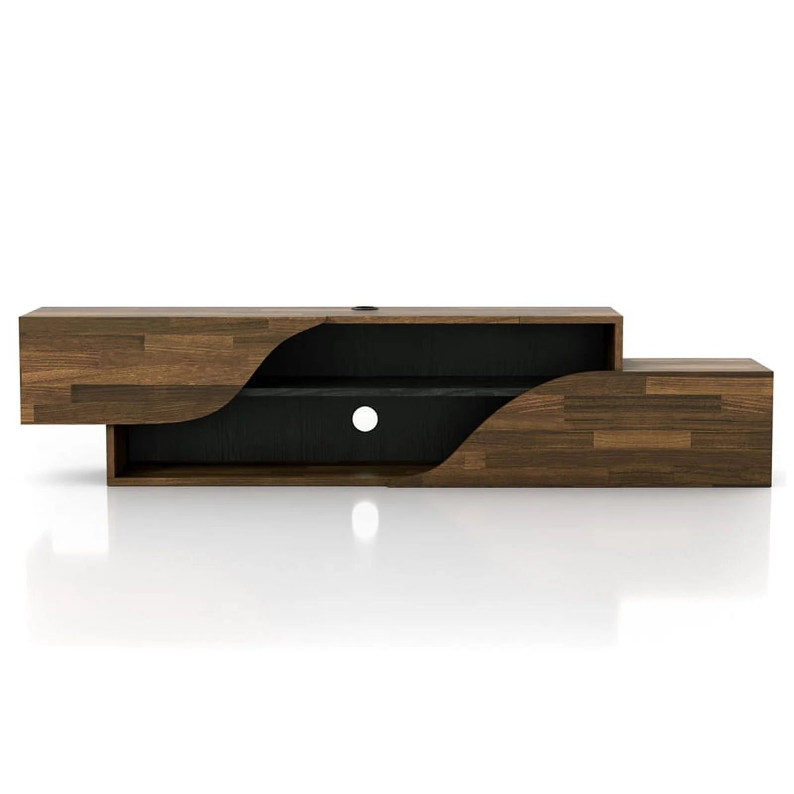 Brown Hickory 2-Shelf Floating TV Console B532