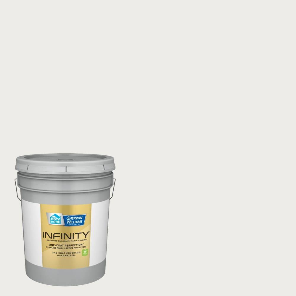 Infinity Satin Pure White Interior Paint (5-Gallon) T396