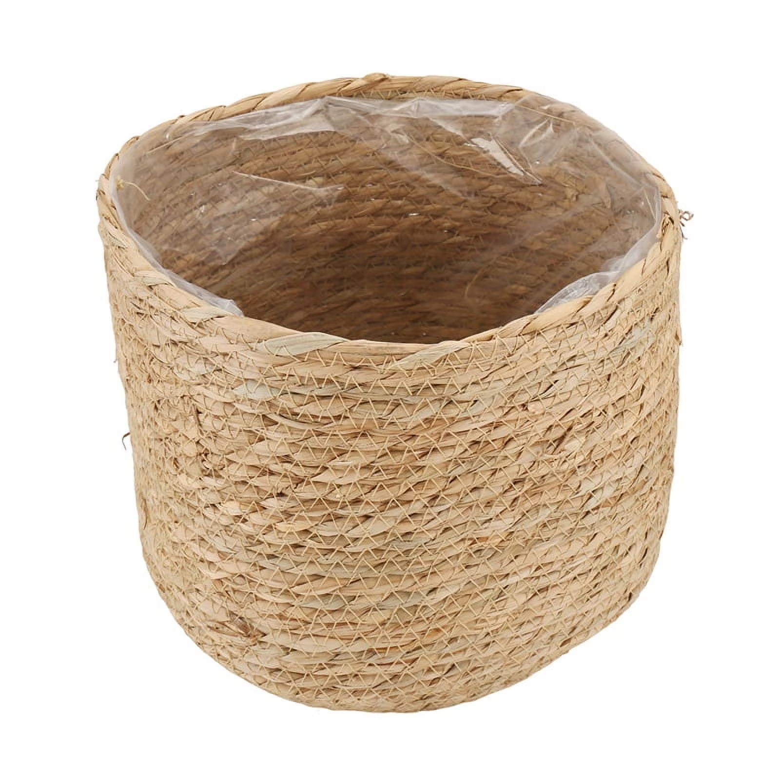 Seagrass Woven Plant Pot with Plastic Film Insert D2723