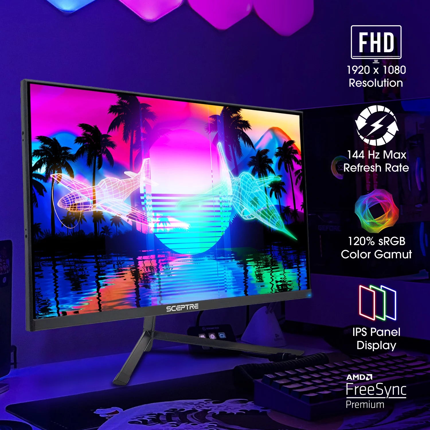 27" IPS LED Gaming Monitor 144Hz 1ms HDMI DisplayPort U832