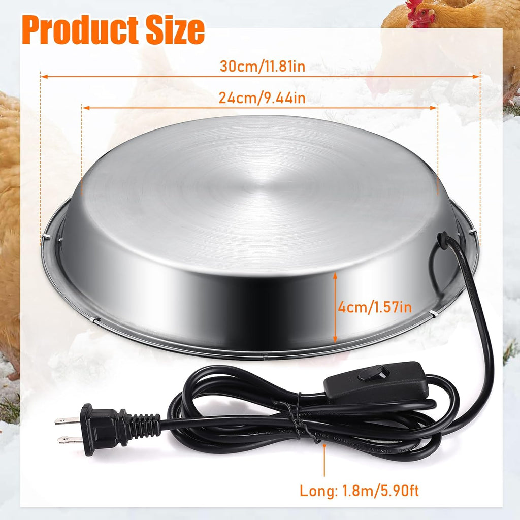 12 Inch 5 Gallons Poultry Drinker Heater Base with Thermostat and Power Cord B241416