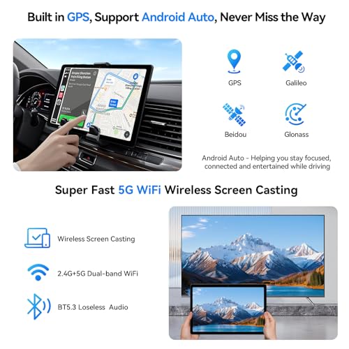 Android 15 Tablet with SIM Card Slot, 4G Cellular, Octa-Core, 12GB+64GB, 2TB Expandable, Dual Cameras, WiFi, BT5.0, GPS, Protective Case X744626