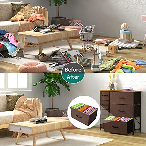 7 Drawer Fabric Dresser with Steel Frame E626