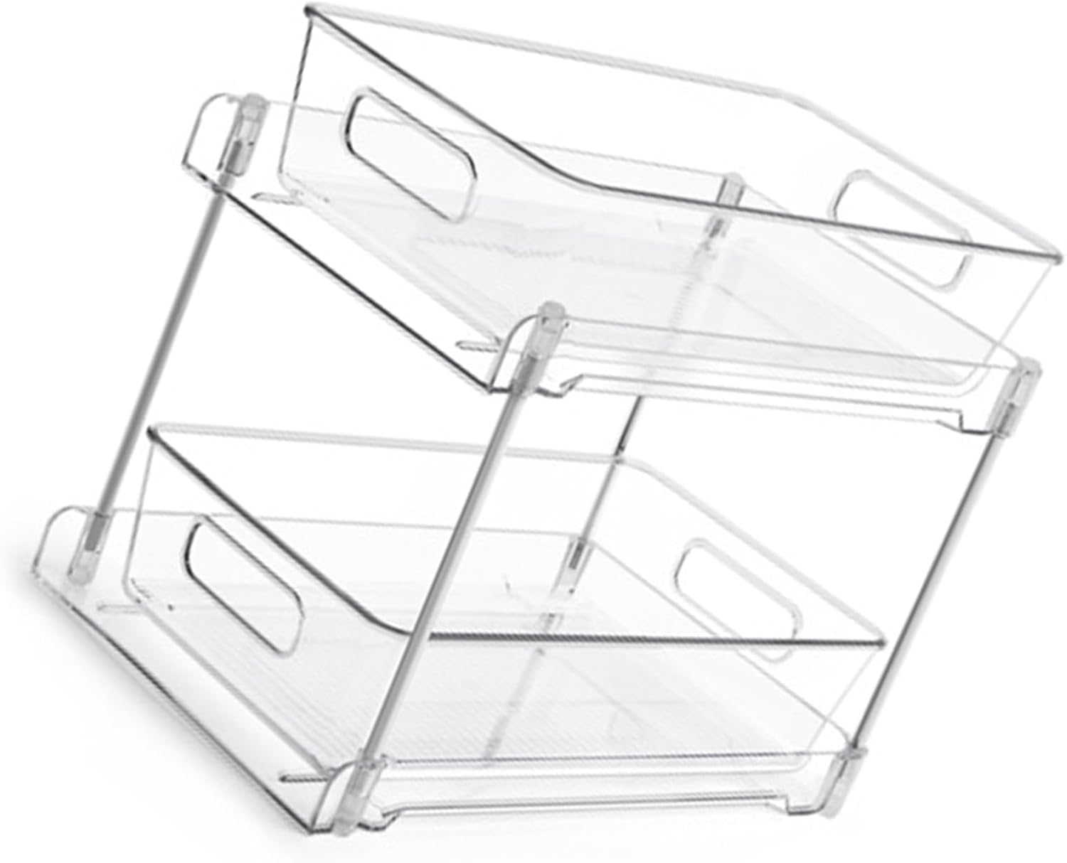 2Tier Clear Under Sink Organizer Storage Slide-Out Cabinet Rack E864641