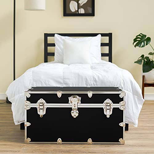 Black Leather Embossed Vinyl Trunk 36"x18"x18" P1803