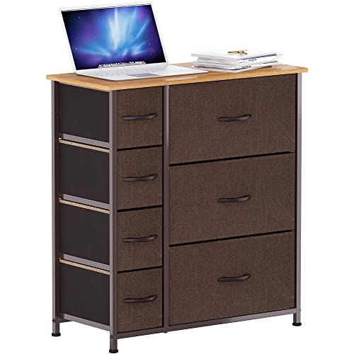 7 Drawer Fabric Dresser with Steel Frame E626