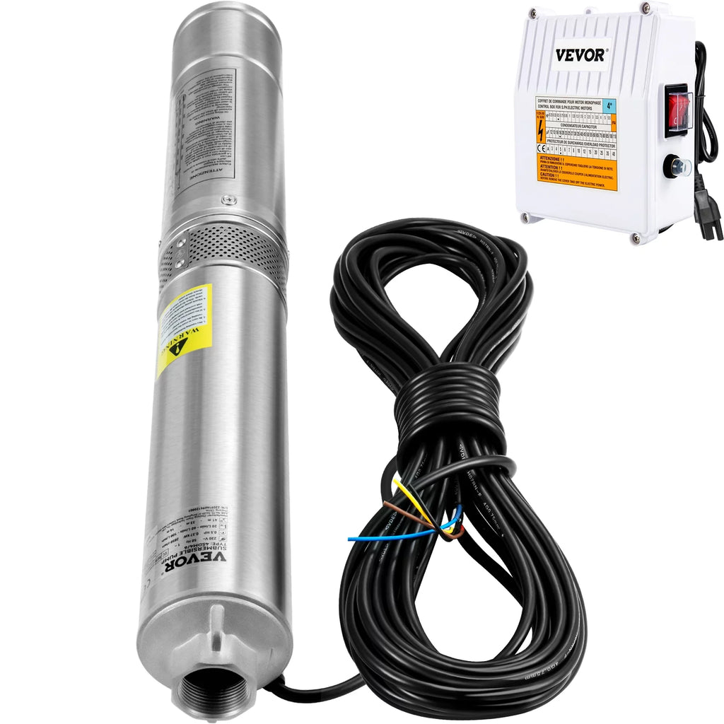 3HP 230V 37GPM 640 ft Head 4 inch Stainless Steel Submersible Pump Q4278