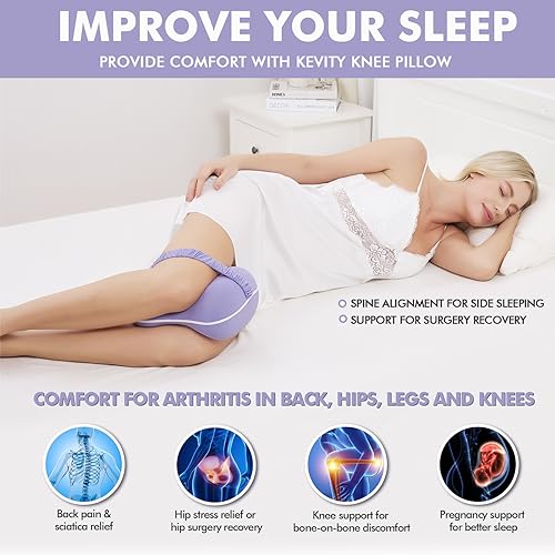 Grey Large Memory Foam Knee Pillow with Washable Cooling Cover S948131