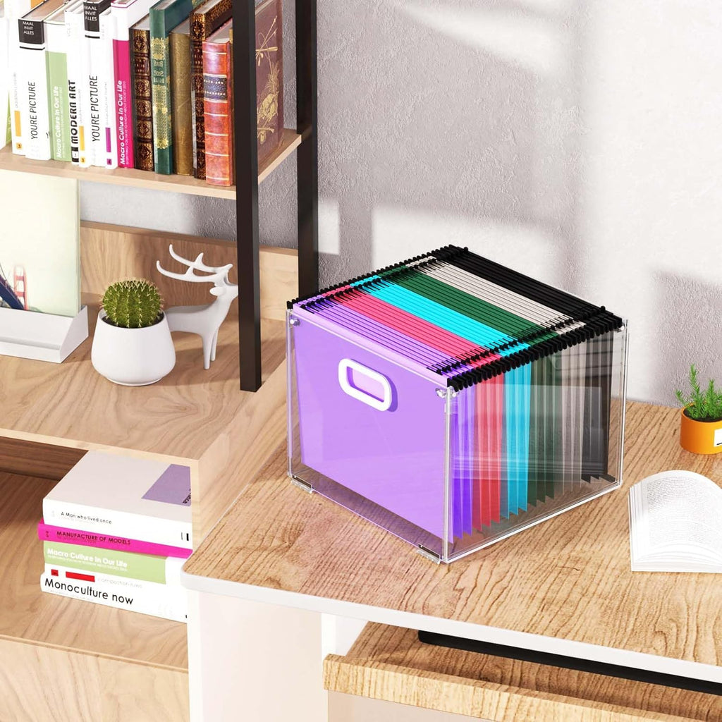 Clear Acrylic Hanging File Organizer with Handle I3268