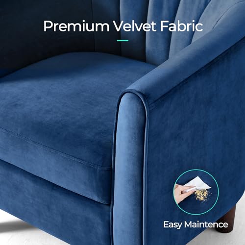 Olive Green Velvet Accent Chair with Ottoman E416551