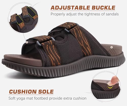 Mens Orthotic Sandals Athletic Recovery Sport Slides Adjustable Strap Open Toe Walking Sandals W804111