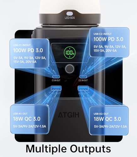 198.4Wh Portable Power Station with Detachable Light N476673