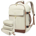 40L Travel Backpack with 3 Packing Cubes, Waterproof 17.3 inch Laptop Backpack, Black-Brown O54557