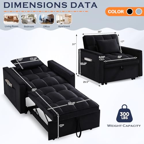 Grey Velvet Convertible Sleeper Sofa Bed L4169