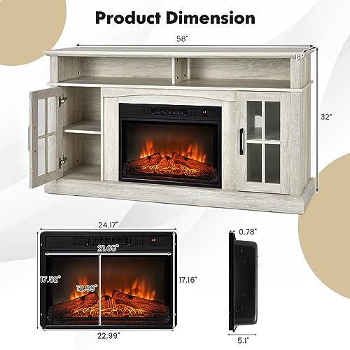 Grey Electric Fireplace TV Stand E298