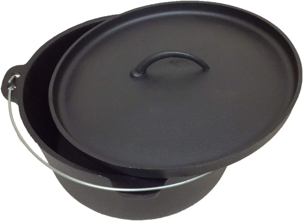 Pre-seasoned 16 Quart Cast Iron Dutch Oven with 3 legs and Lip Lid N313035