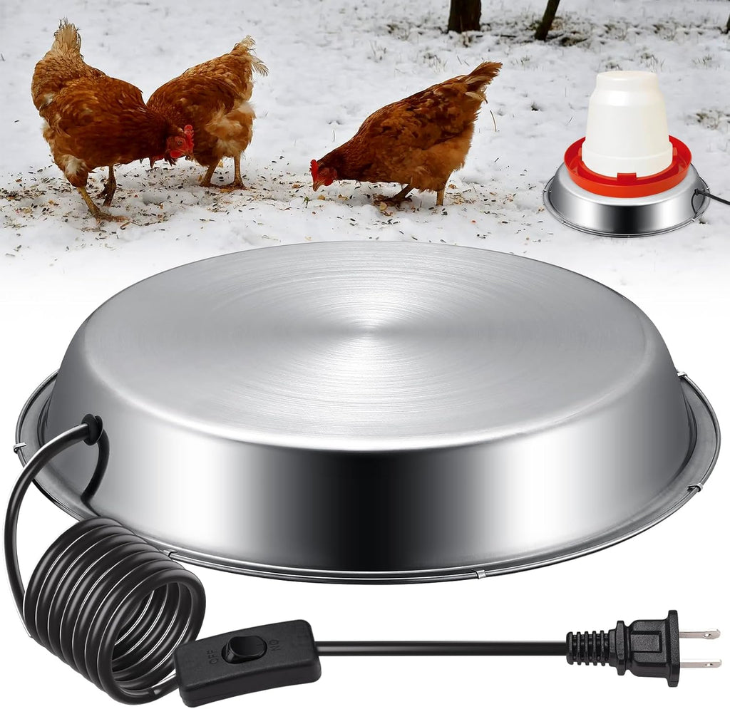 12 Inch 5 Gallons Poultry Drinker Heater Base with Thermostat and Power Cord B241416
