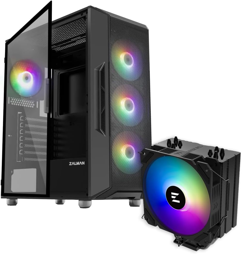 ATX Mid Tower PC Case with Black CPU Cooler D42306