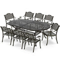 9-Piece Cast Aluminum Outdoor Dining Set with 8 Chairs and Oval Table I2273