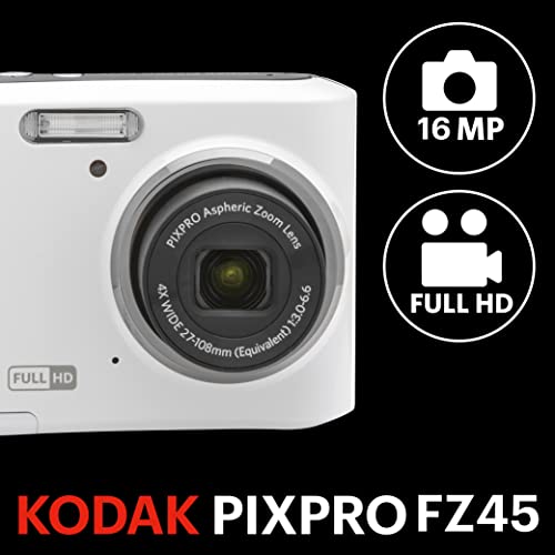 16MP Digital Camera with 4X Optical Zoom 27mm Wide Angle and 2.7" LCD Screen (Black) K129