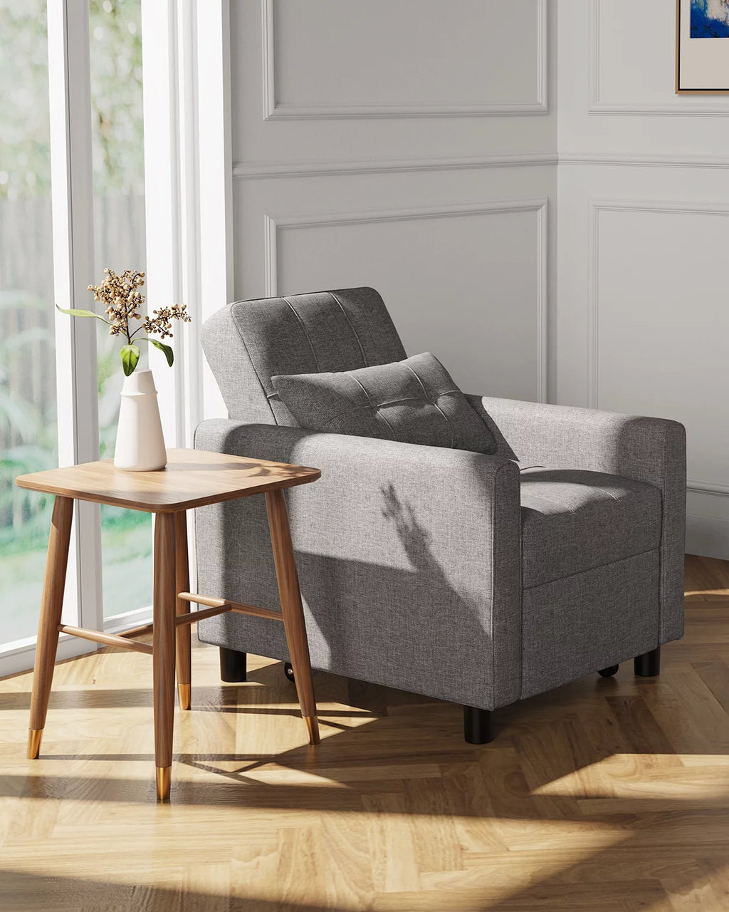 Grey Convertible Chair Single Bed R858