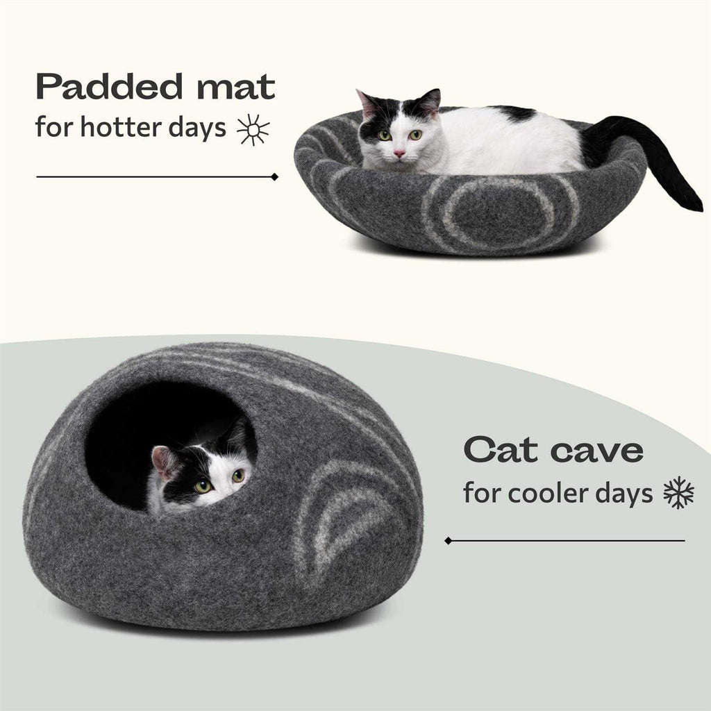 Felt Cat Bed Cave 100% Merino Wool Y808