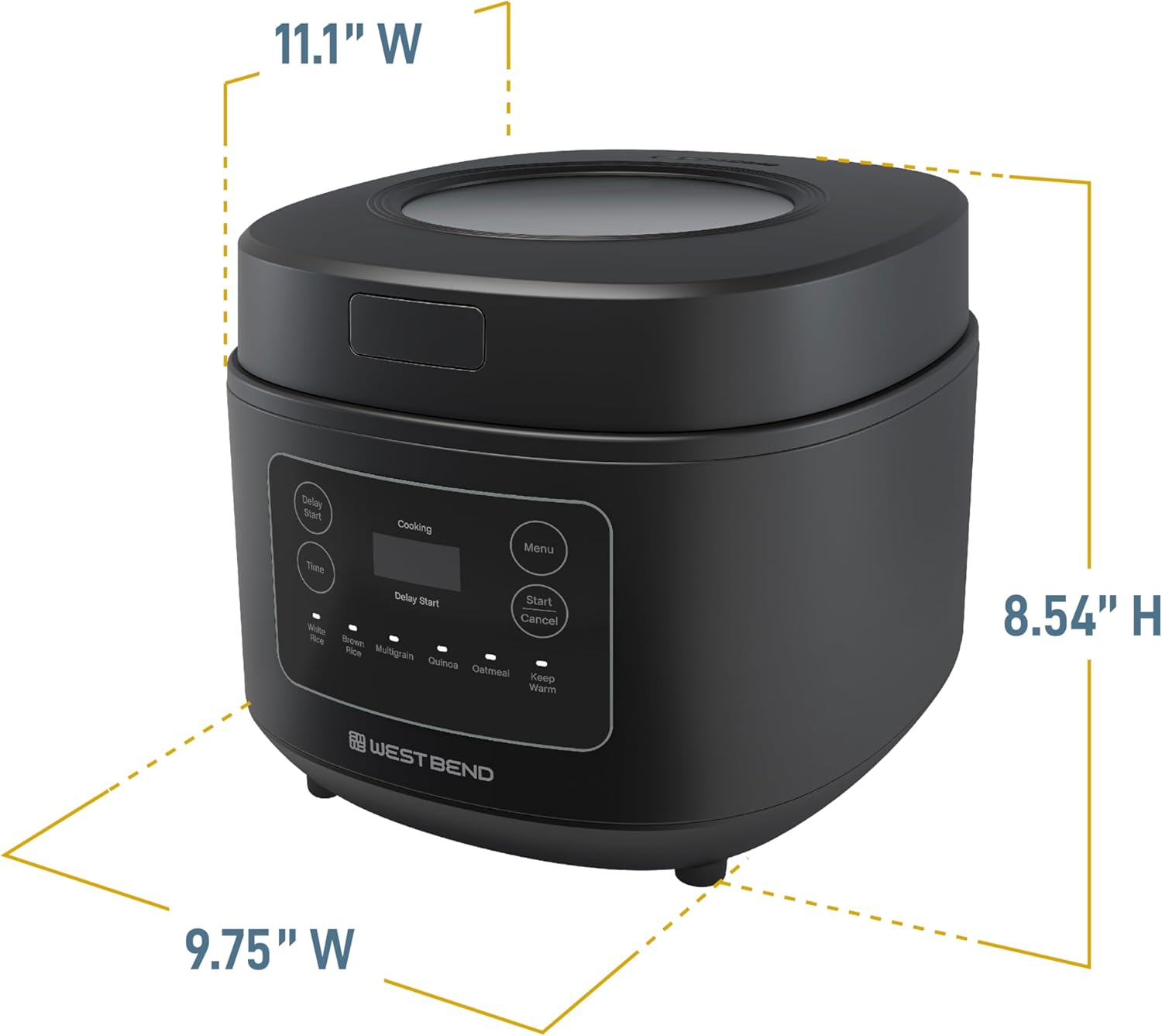 12 Cups Black Rice Cooker with Steam Basket F566820