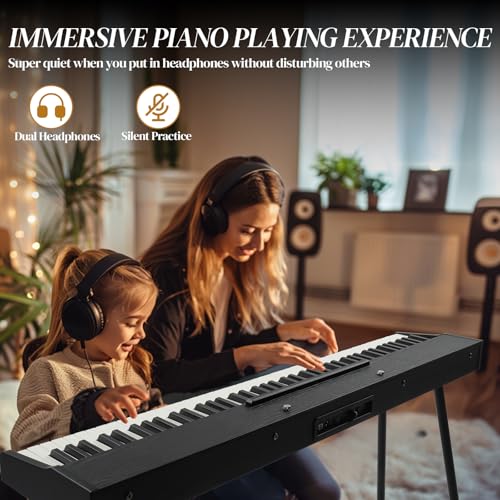 88 Key Full Size Digital Piano with Bench and 3 Pedal Unit (Black) S763