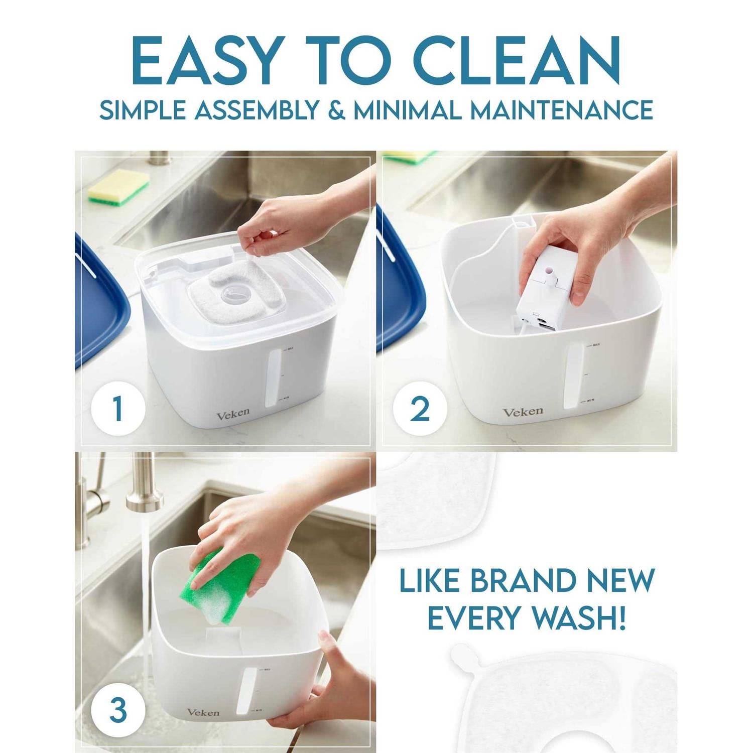 95oz/2.8L Automatic Cat Water Fountain with Smart Pump T744283
