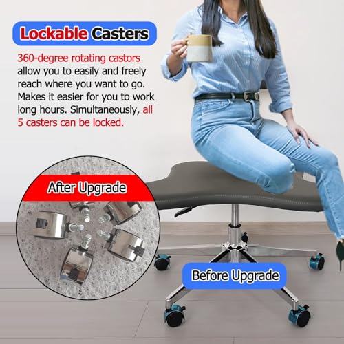 White Ergonomic Cross Legged Office Chair with Wheels K863
