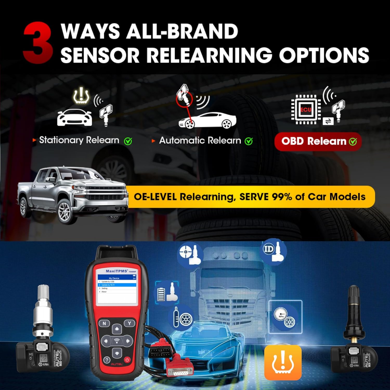 4 pcs Duel Frequency Rubber MX Sensor TPMS Diagnostic Tool B681850