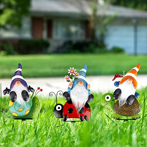 12 Inch Metal Garden Gnome Stakes 4 Pack E605