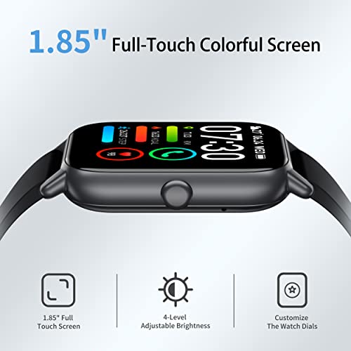 Black 1.85" Smart Watch with Heart Rate Monitor I88106