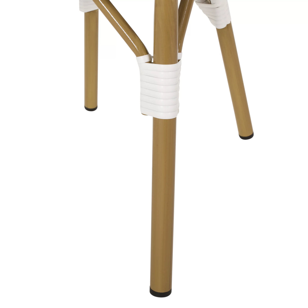 Set of 4 Gray White Bamboo Finish Outdoor Bistro Chair P690