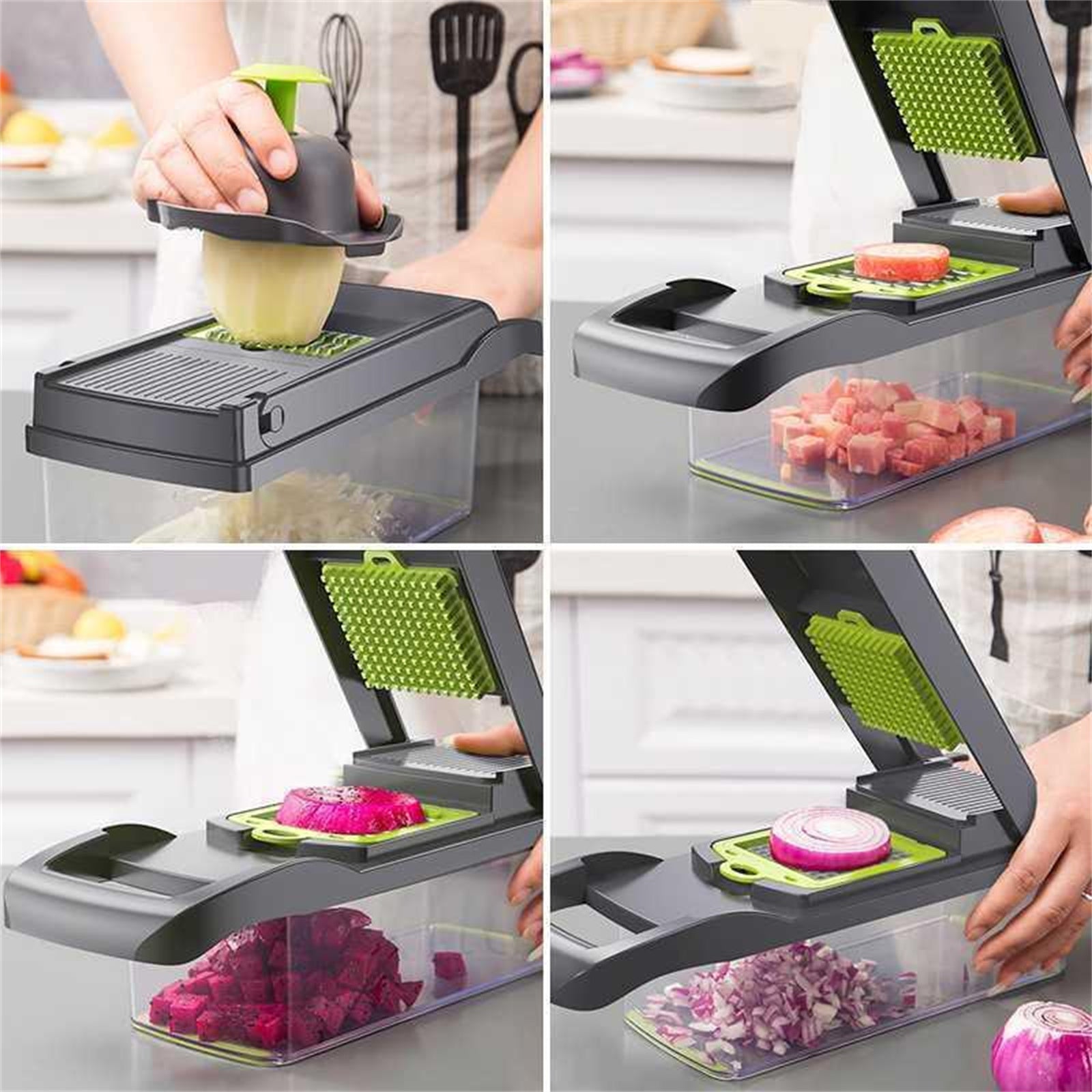 Food Chopper 8 Blade Vegetable Slicer with Container R15951