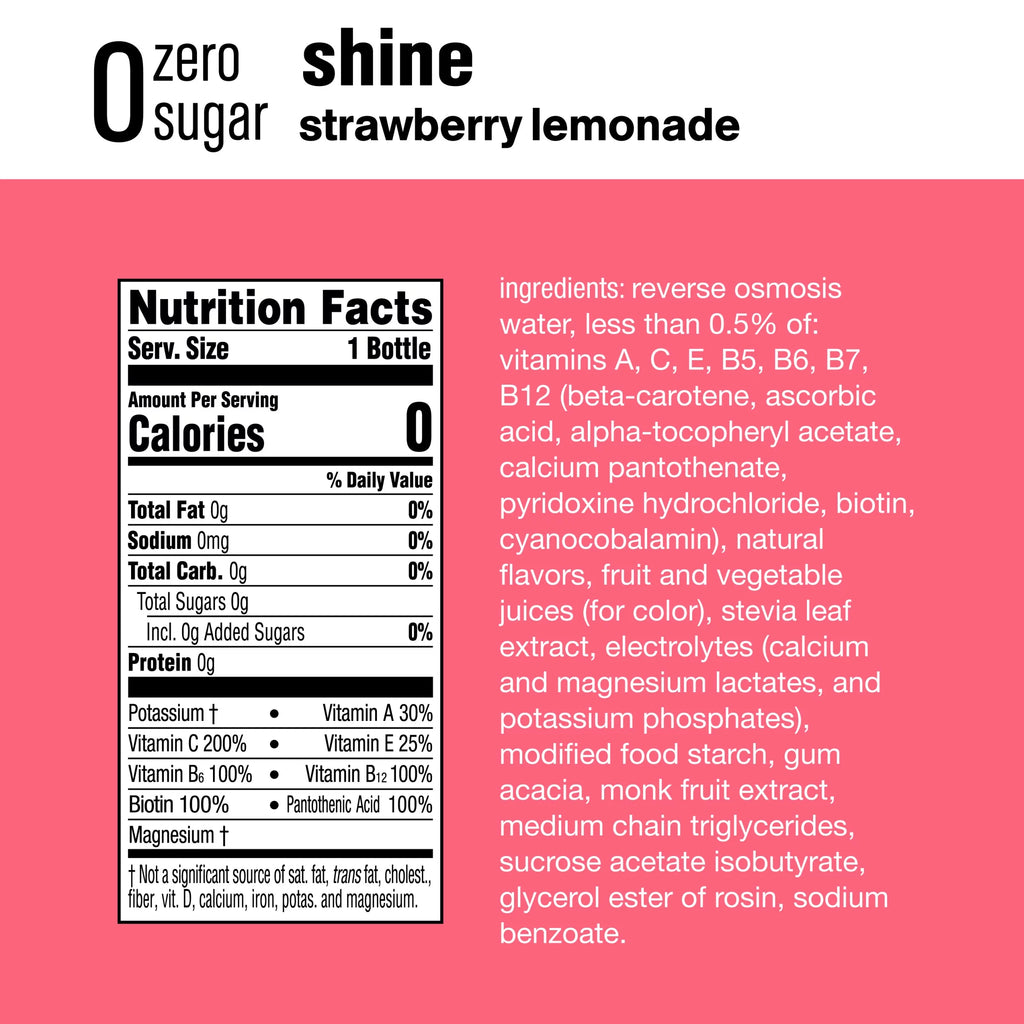 Strawberry Lemonade Electrolyte Enhanced Water, 20 fl oz, 12 Pack J6849