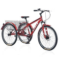 26-Inch 7-Speed 3 Wheel Adult Tricycle with Basket C659