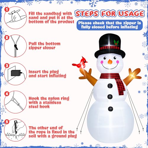 16FT Christmas Inflatable Snowman Outdoor Decorations with LED Lights Y187