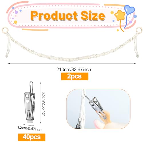 Stuffed Animal Storage Chain with 40pcs Metal Clips Y831
