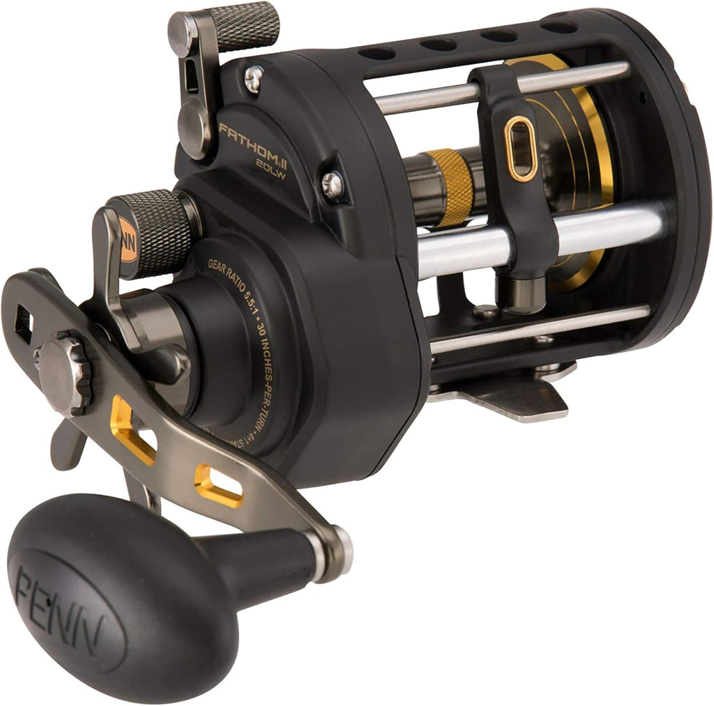 Black Gold Saltwater Casting Reel, 5.1 Gear Ratio, 30 lb Max Drag Q874475